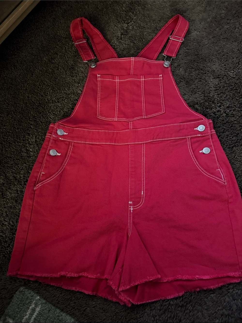 🎸🎸🎸NOBO Bright Red Denim Shorts Overalls